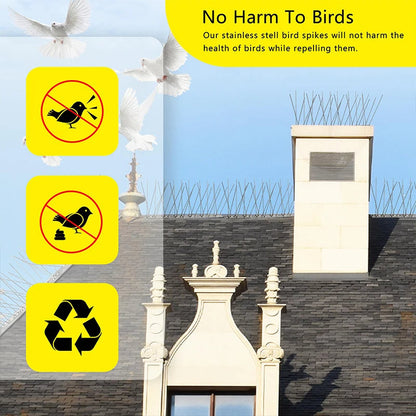Stainless Steel Bird Repeller Spikes – Outdoor Anti-Roosting Pigeon Deterrent