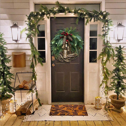 Farmhouse Boho Christmas Wreath – Handcrafted Holiday Door Decoration