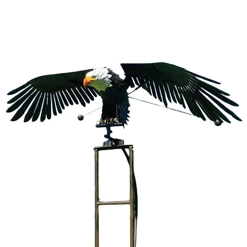 Metal Bird Garden Sculpture – Outdoor Patio Wind Spinner Art Decoration