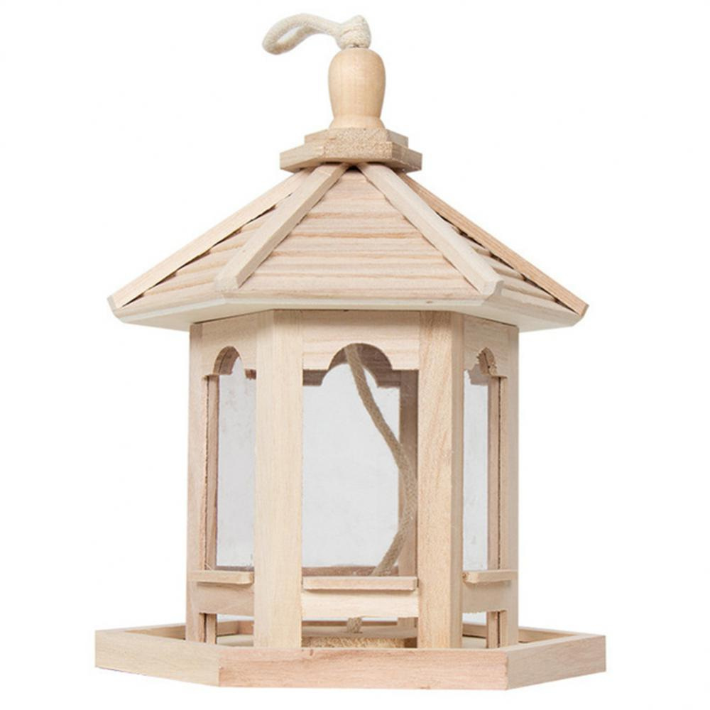 Wooden Clear Bird Feeder – Transparent Window Bird Feeding Station