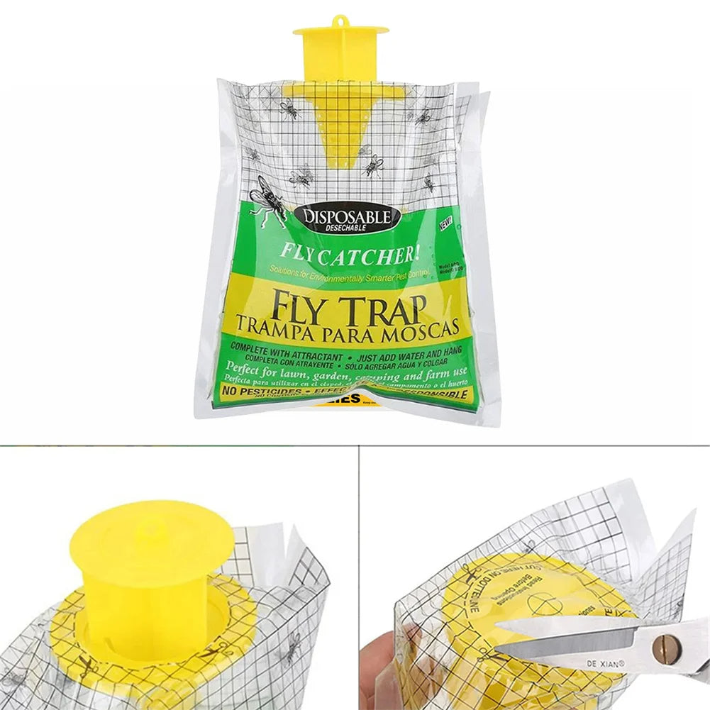 Disposable Outdoor Fly Trap – Eco-Friendly Hanging Fly Catcher Bag