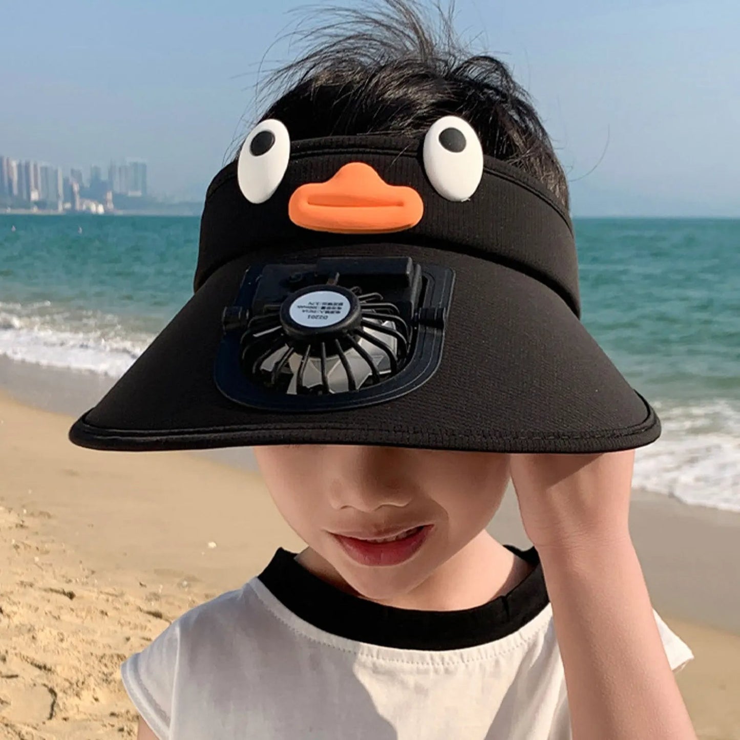 Kids Sun Visor Hat with Cooling Fan – Children's Solar-Powered Fan Shade Hat
