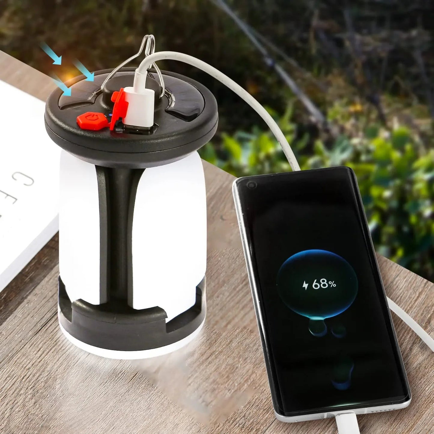 Solar USB Folding Leaf Camping Lantern – Portable Outdoor Light for Hiking