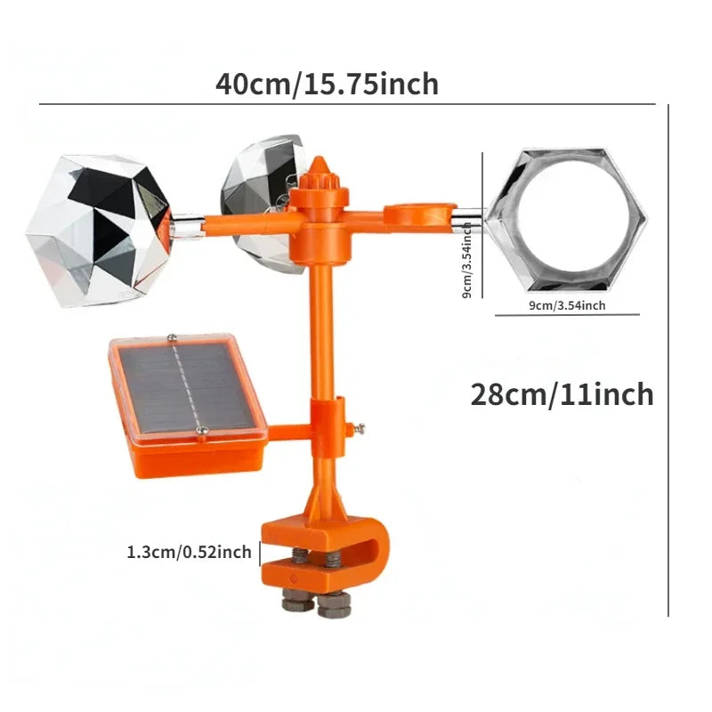 360° Reflective Solar Bird Repeller – Rotating Garden Bird Scarer
