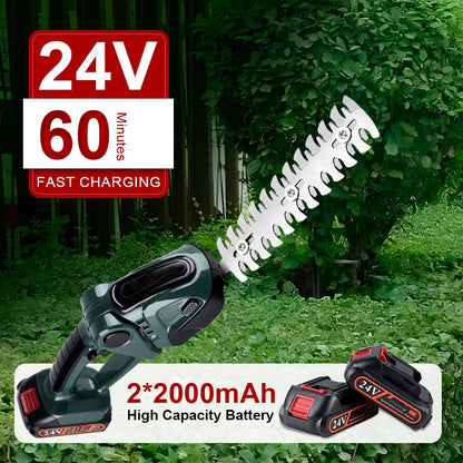 Cordless Electric Hedge Trimmer – Battery Powered Garden Shrub Cutter