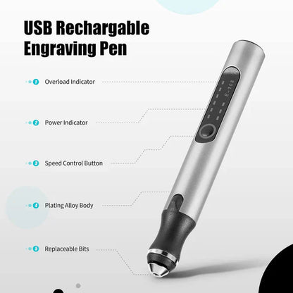 Cordless Electric Engraving Pen – Precision DIY Metal Wood Engraver Tool