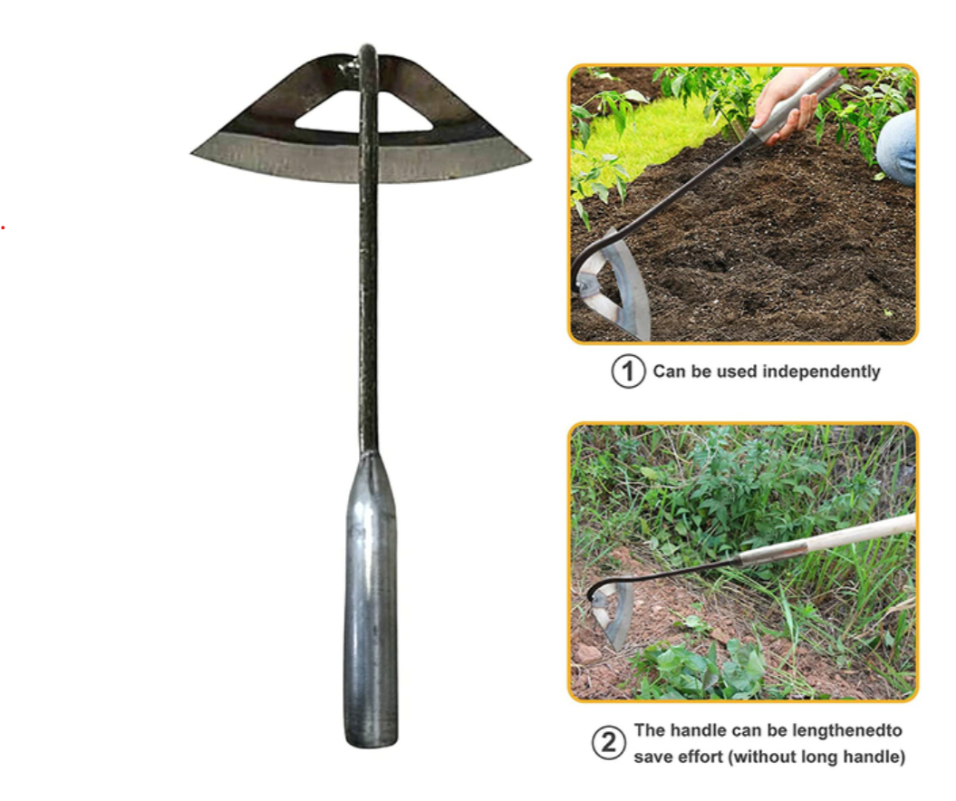 All-Steel Hollow Hoe – Heavy-Duty Garden Cultivator Weeding Tool