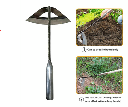 All-Steel Hollow Hoe – Heavy-Duty Garden Cultivator Weeding Tool