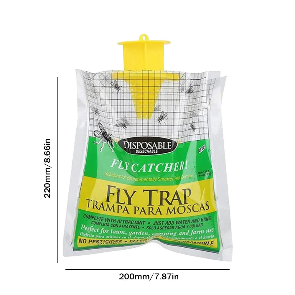 Disposable Outdoor Fly Trap – Eco-Friendly Hanging Fly Catcher Bag