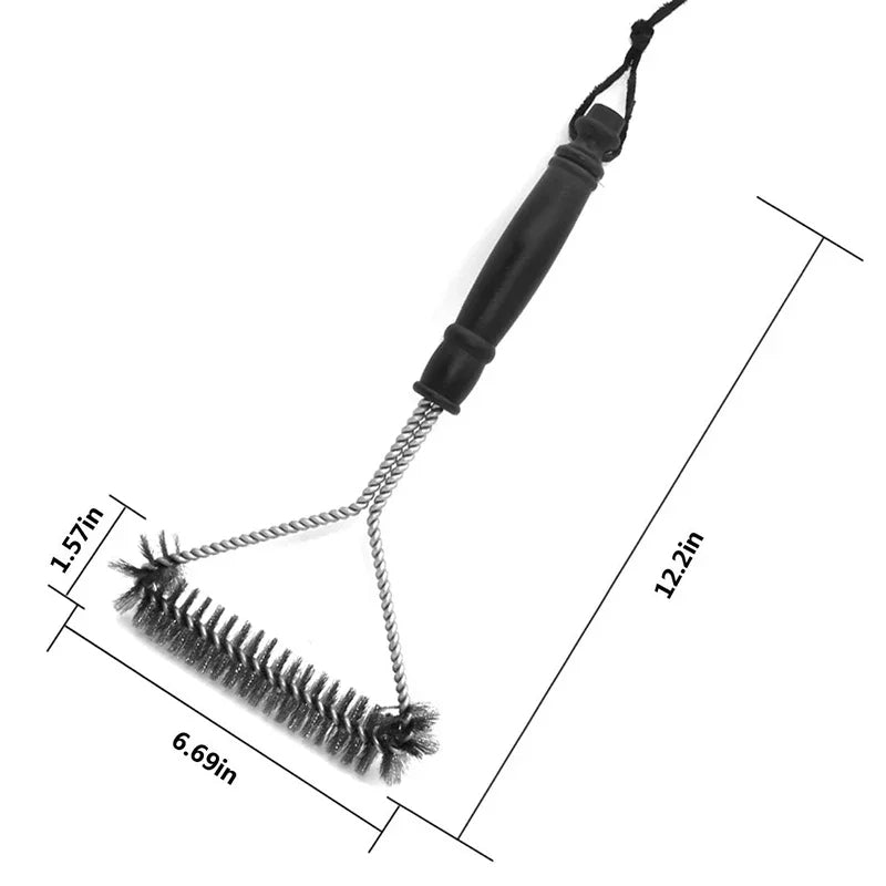 Stainless Steel BBQ Grill Brush Cleaner – Heavy-Duty Barbecue Grate Scrubber