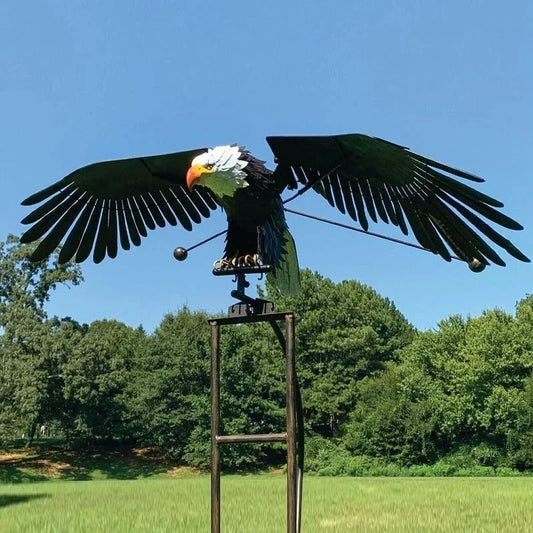 Metal Bird Garden Sculpture – Outdoor Patio Wind Spinner Art Decoration