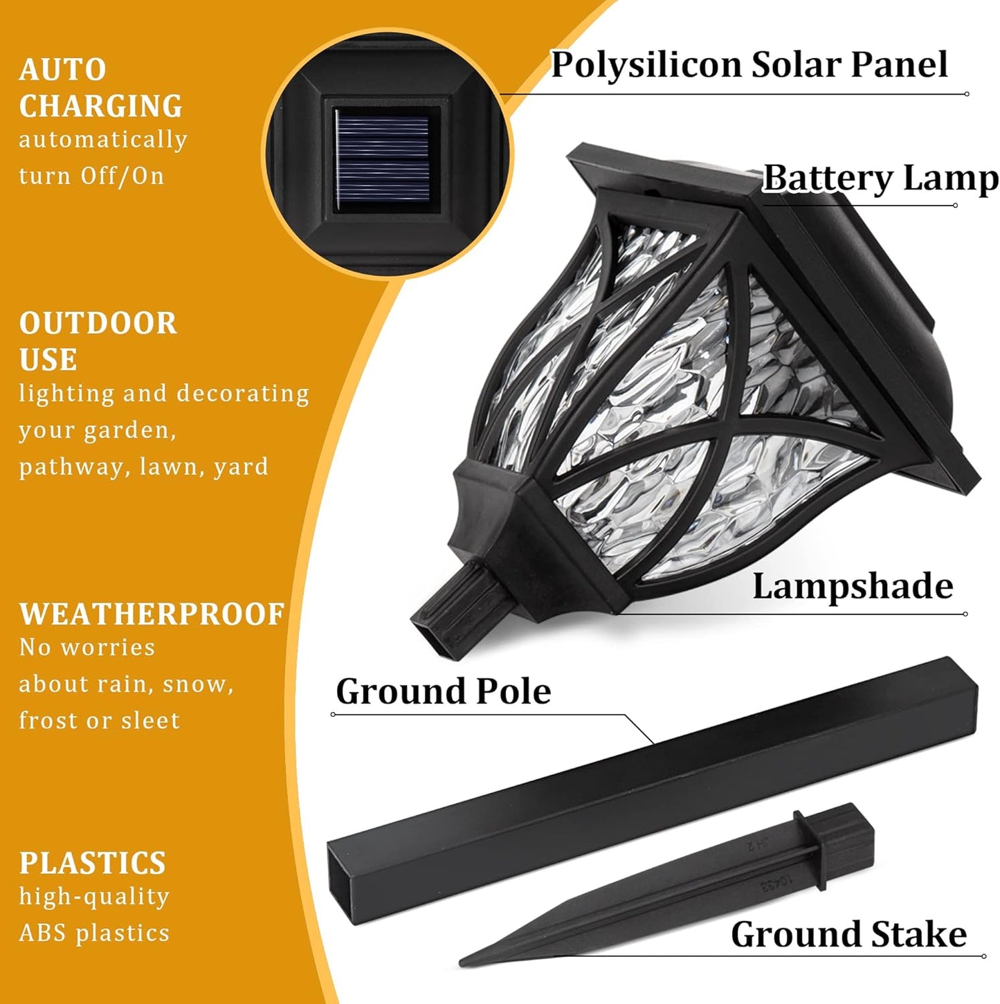 6-Pack Solar LED Pathway Garden Lights – Outdoor Driveway & Path Lighting