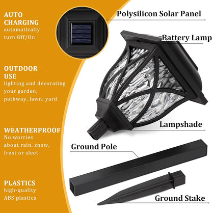 6-Pack Solar LED Pathway Garden Lights – Outdoor Driveway & Path Lighting
