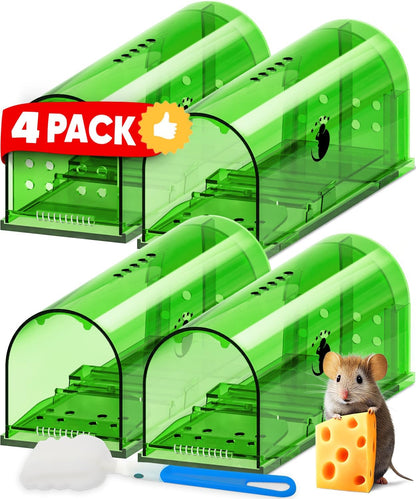 4-Pack Humane Mouse Trap – Reusable Catch & Release Pest Control