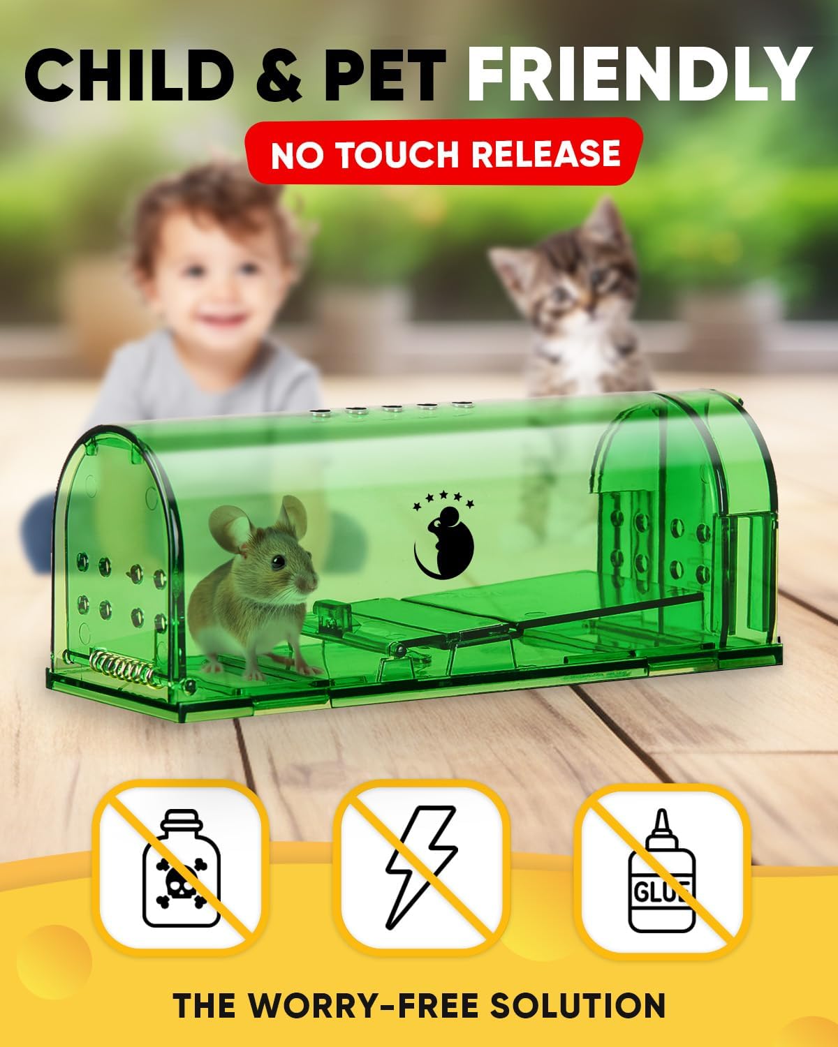 4-Pack Humane Mouse Trap – Reusable Catch & Release Pest Control