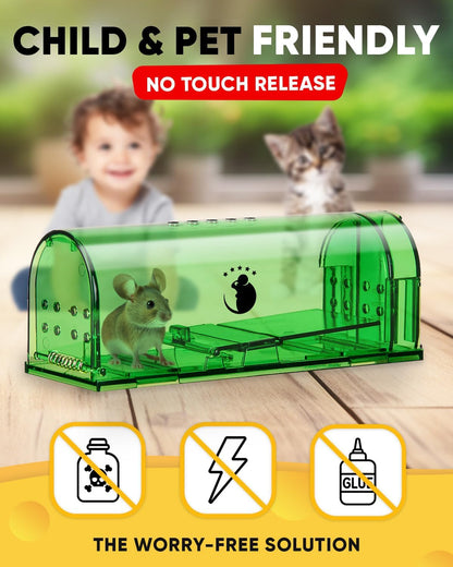4-Pack Humane Mouse Trap – Reusable Catch & Release Pest Control