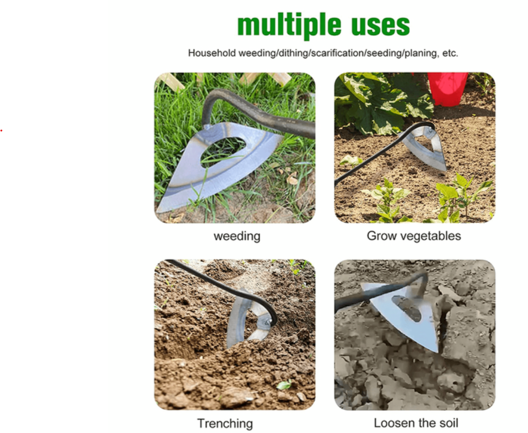 All-Steel Hollow Hoe – Heavy-Duty Garden Cultivator Weeding Tool