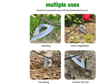 All-Steel Hollow Hoe – Heavy-Duty Garden Cultivator Weeding Tool
