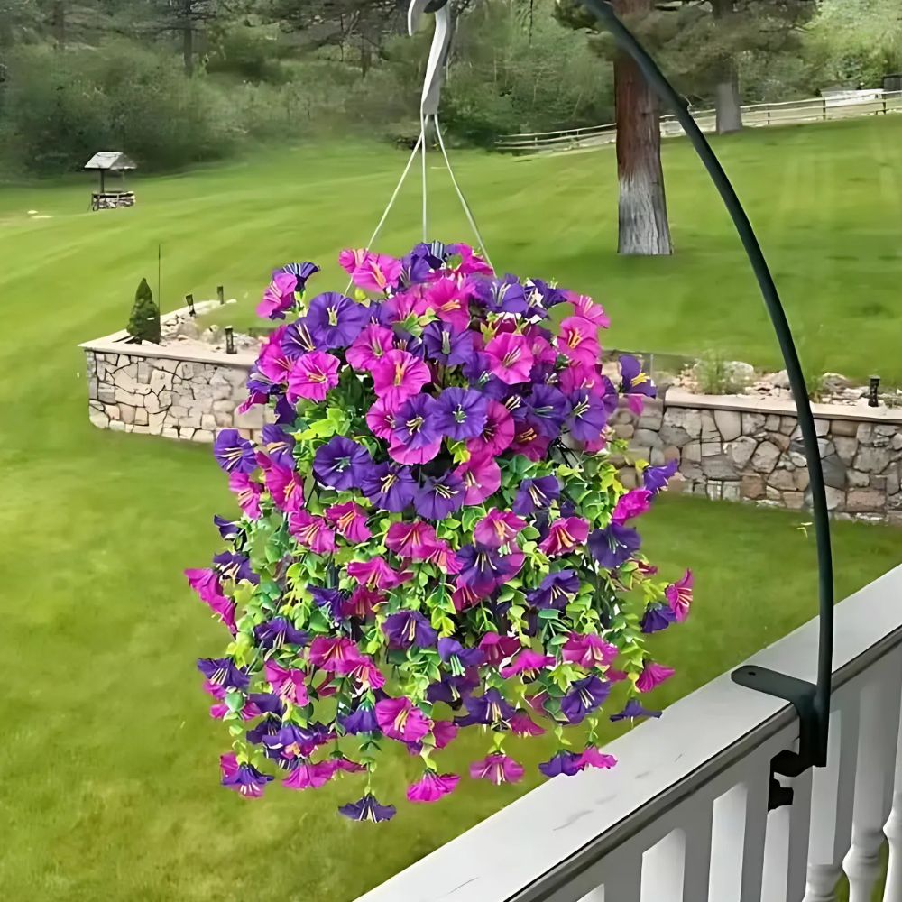 UV-Resistant Artificial Morning Glory Flower – Hanging Outdoor Vine Decor