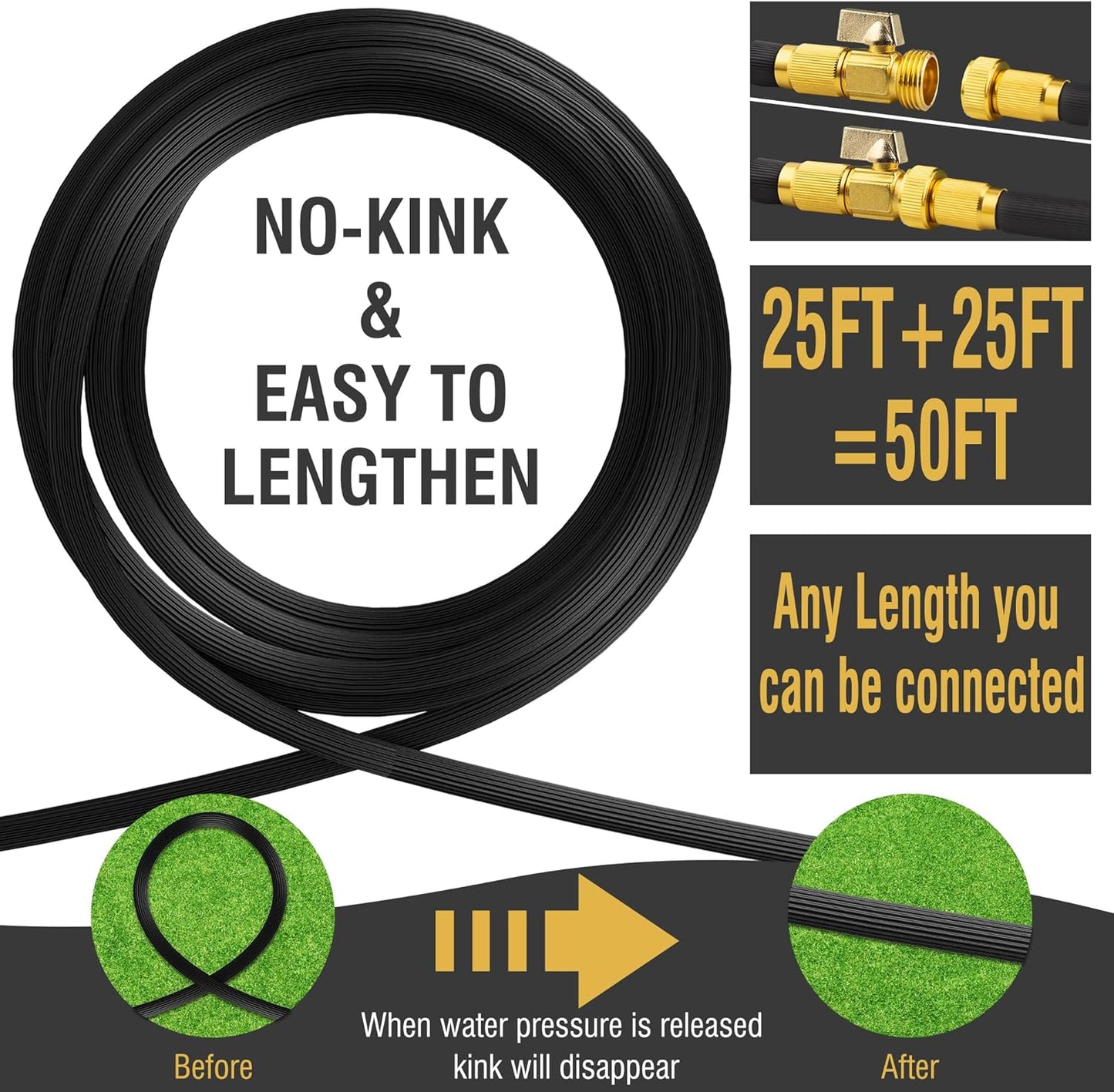 Expandable Garden Hose with 10-Function Spray Nozzle – Flexible No-Kink Water Hose