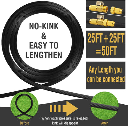 Expandable Garden Hose with 10-Function Spray Nozzle – Flexible No-Kink Water Hose