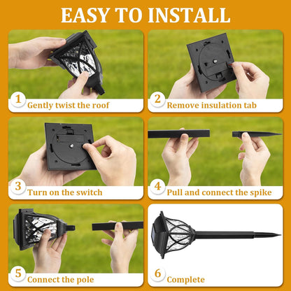 6-Pack Solar LED Pathway Garden Lights – Outdoor Driveway & Path Lighting