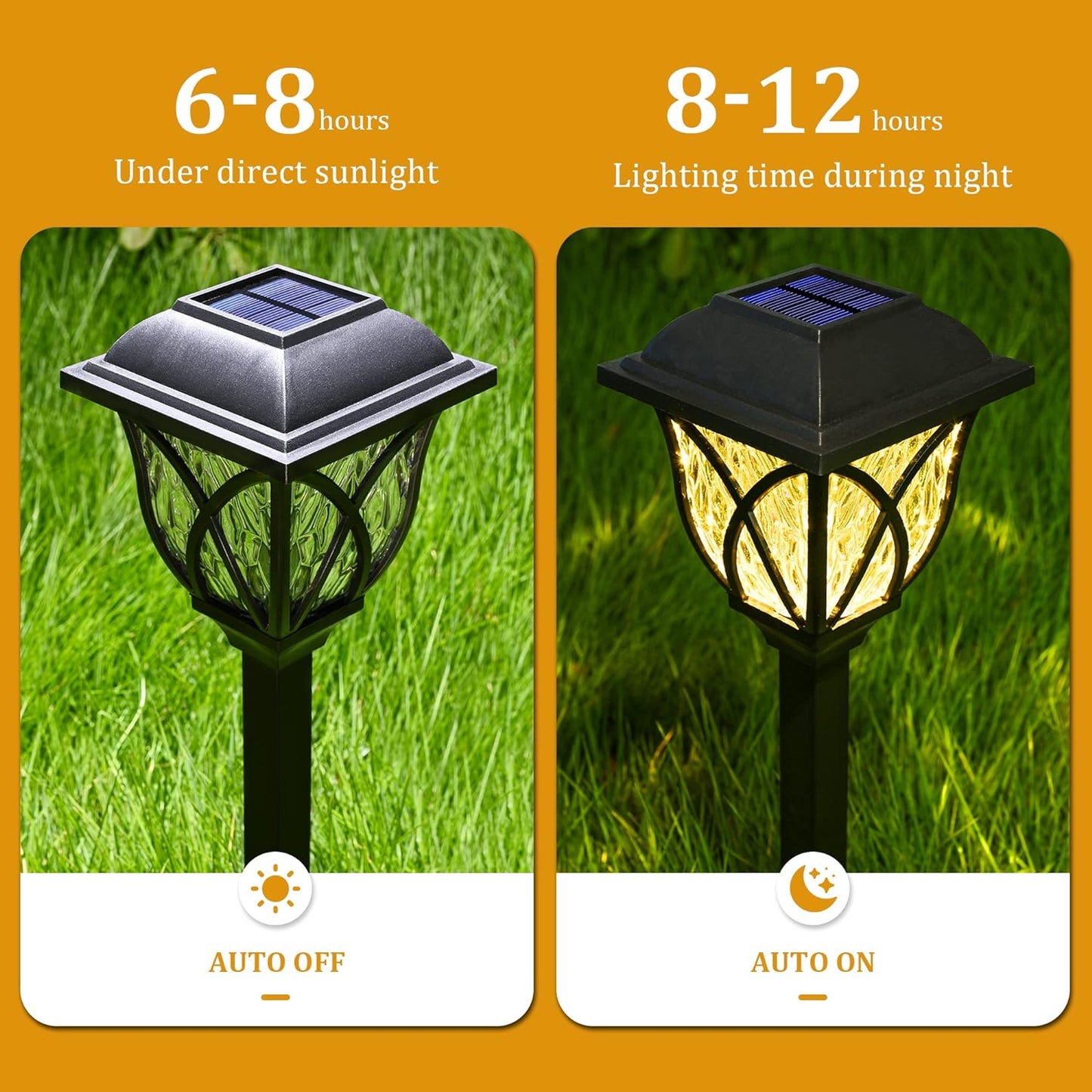 6-Pack Solar LED Pathway Garden Lights – Outdoor Driveway & Path Lighting