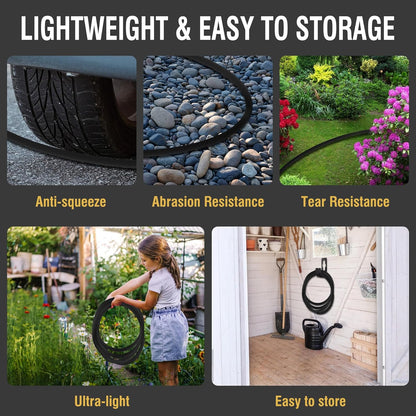 Expandable Garden Hose with 10-Function Spray Nozzle – Flexible No-Kink Water Hose