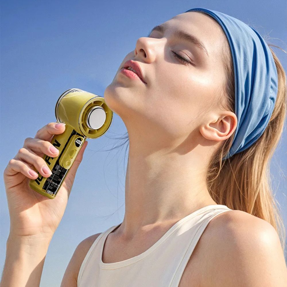 Handheld Rechargeable Portable Fan – Quiet Personal Cooling Fan for Outdoor Use