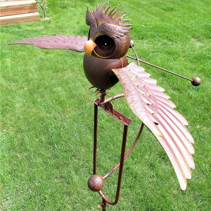 Metal Bird Garden Sculpture – Outdoor Patio Wind Spinner Art Decoration