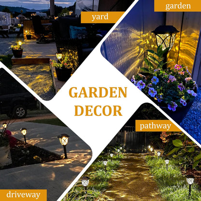 6-Pack Solar LED Pathway Garden Lights – Outdoor Driveway & Path Lighting