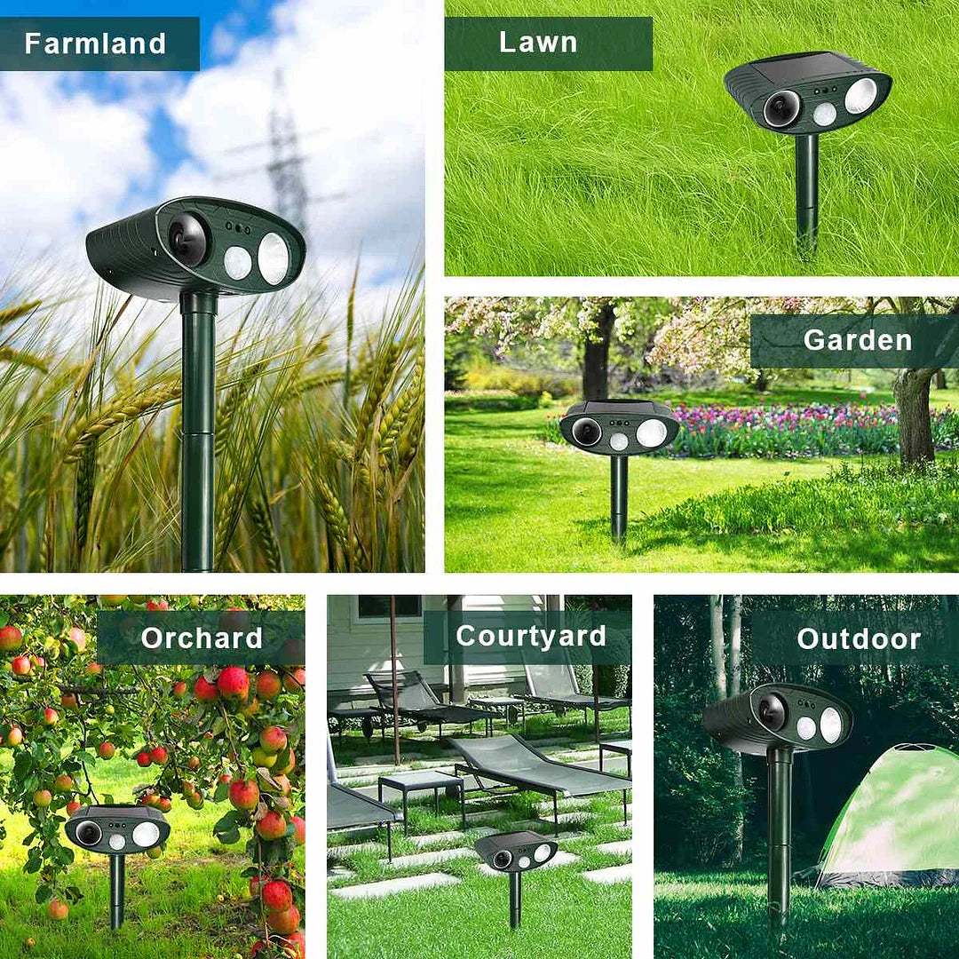 Solar Powered Ultrasonic Deer Repeller – Pack of 4 Outdoor Pest Control