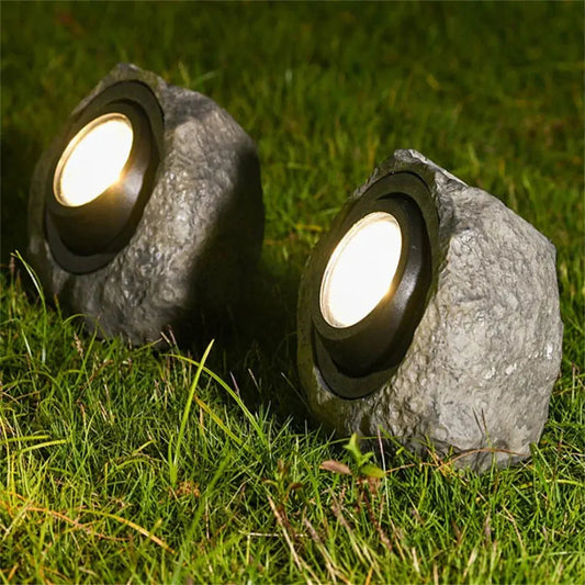 Solar Stonelight Pathway Garden Light – Decorative LED Rock Path Lamp