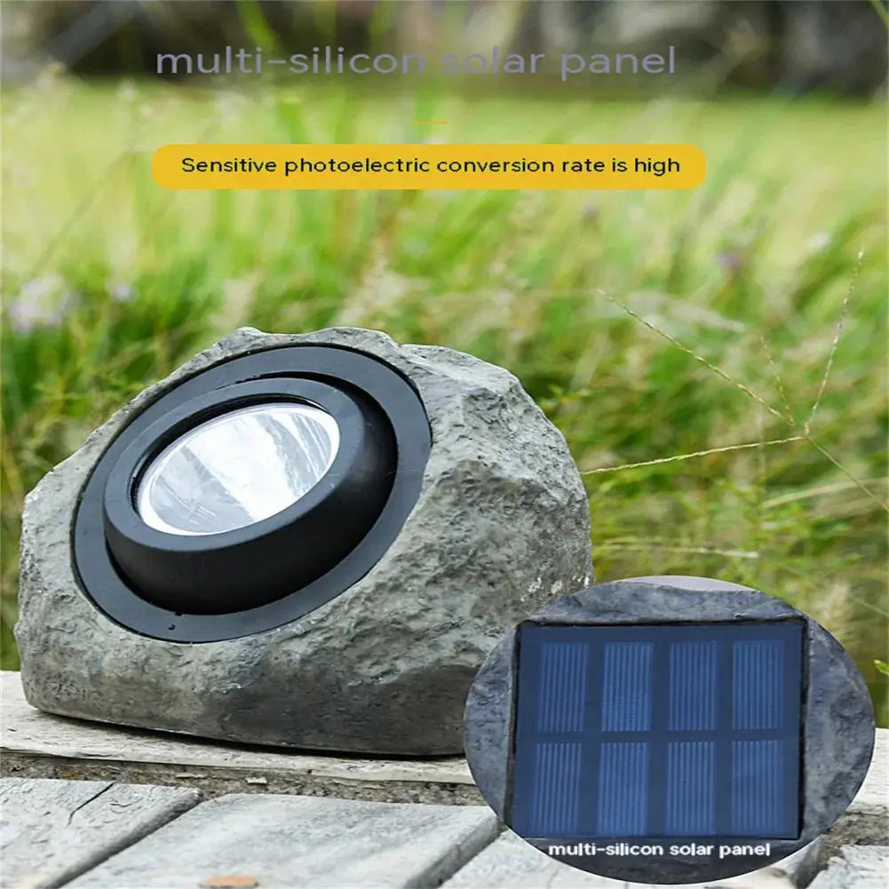 Solar Stonelight Pathway Garden Light – Decorative LED Rock Path Lamp