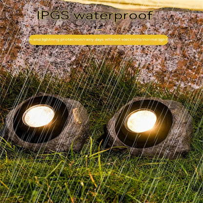 Solar Stonelight Pathway Garden Light – Decorative LED Rock Path Lamp