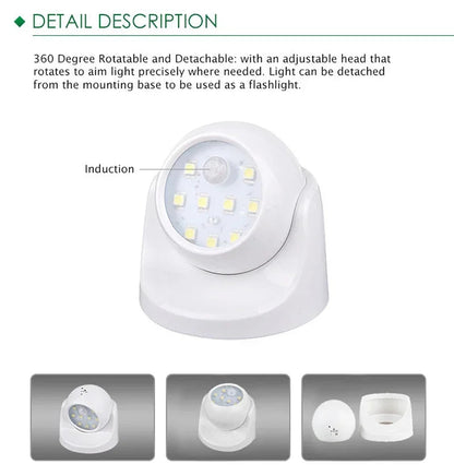360° Rotatable Wireless LED Spotlight with Motion Detector – Solar Security Light