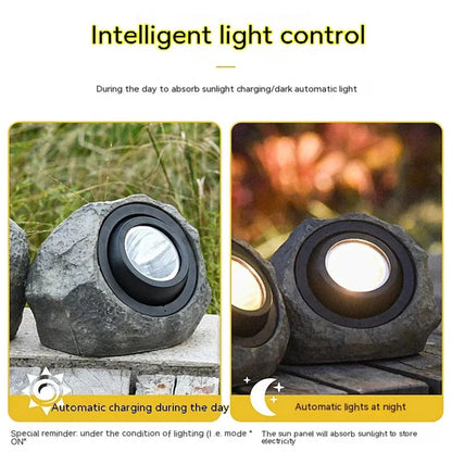 Solar Stonelight Pathway Garden Light – Decorative LED Rock Path Lamp