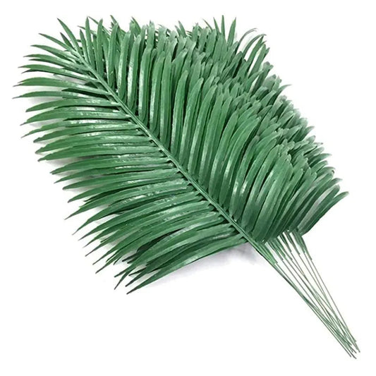 12 Artificial Tropical Palm Leaves – UV-Resistant Fake Leaf Home & Garden Decor
