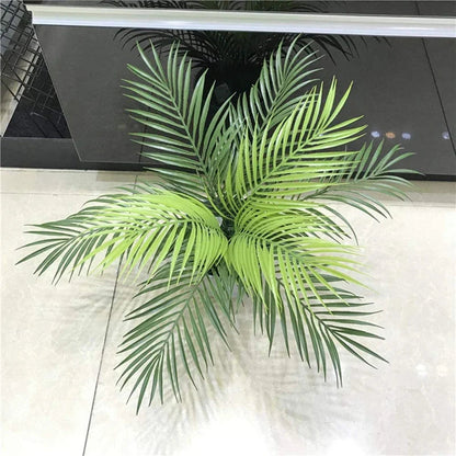 12 Artificial Tropical Palm Leaves – UV-Resistant Fake Leaf Home & Garden Decor
