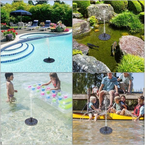 Solar Powered Floating Garden Water Fountain – Outdoor Pond Feature
