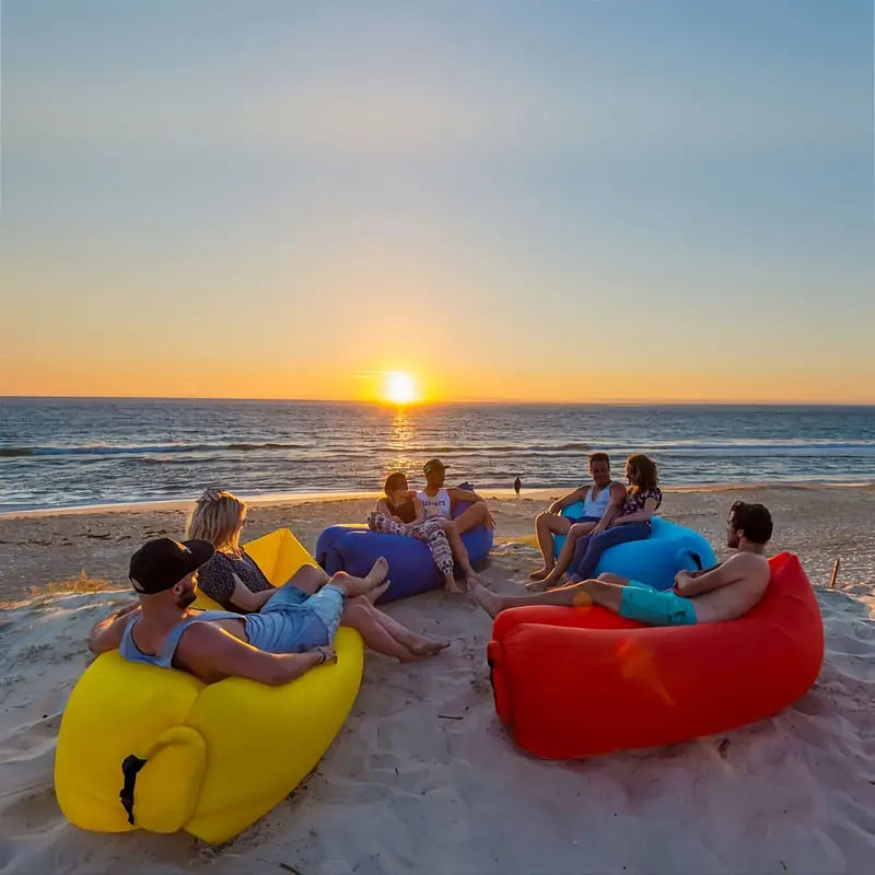 Outdoor Air Lounger – Inflatable Lazy Hammock Sofa Air Mattress