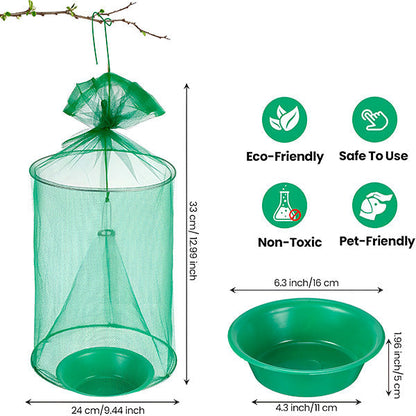 Reusable Outdoor Fly Trap – Hanging Bait Fly Catcher Bag for Patios & Gardens