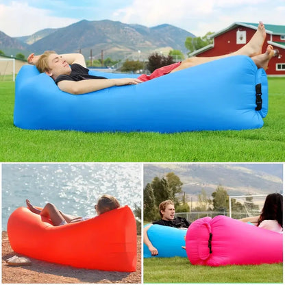 Outdoor Air Lounger – Inflatable Lazy Hammock Sofa Air Mattress