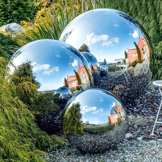 Stainless Steel Garden Gazing Balls – Reflective Decorative Lawn Sphere