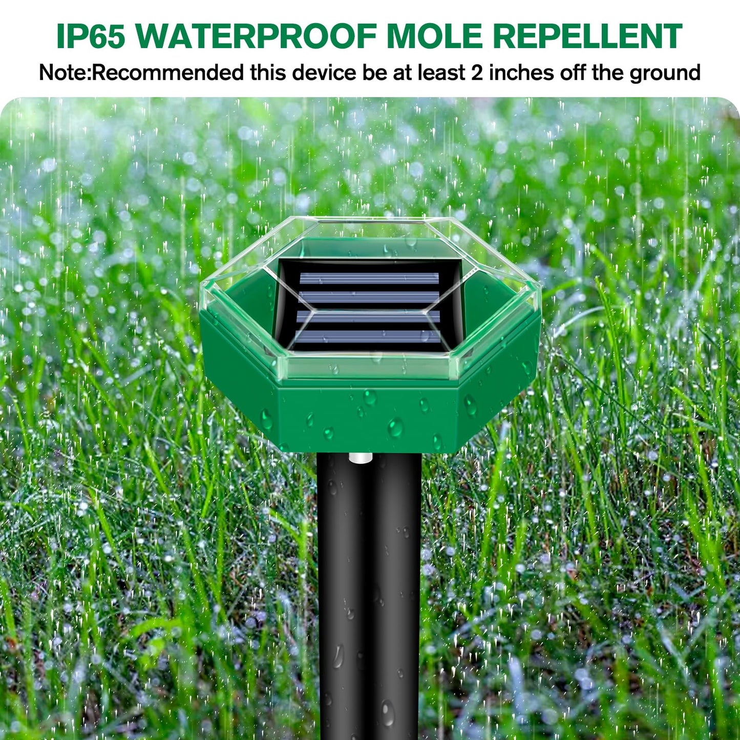 Ultrasonic Mole Repellent 4-Pack – Solar Powered Underground Pest Deterrent