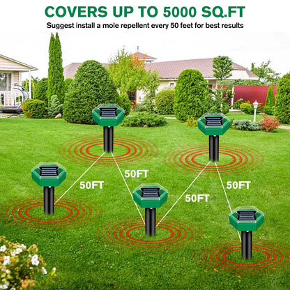 Ultrasonic Mole Repellent 4-Pack – Solar Powered Underground Pest Deterrent