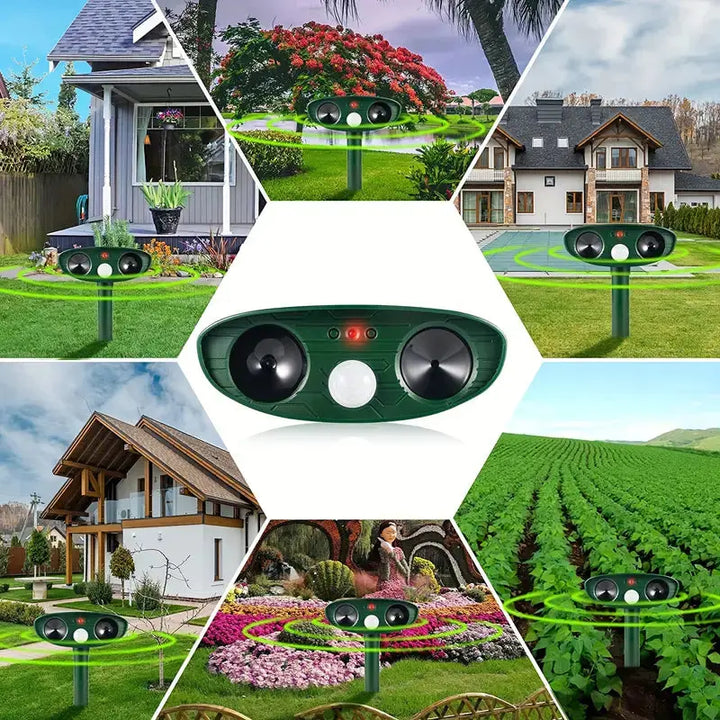 Solar-Powered Ultrasound Animal Repeller – Garden Pest & Wildlife Deterrent
