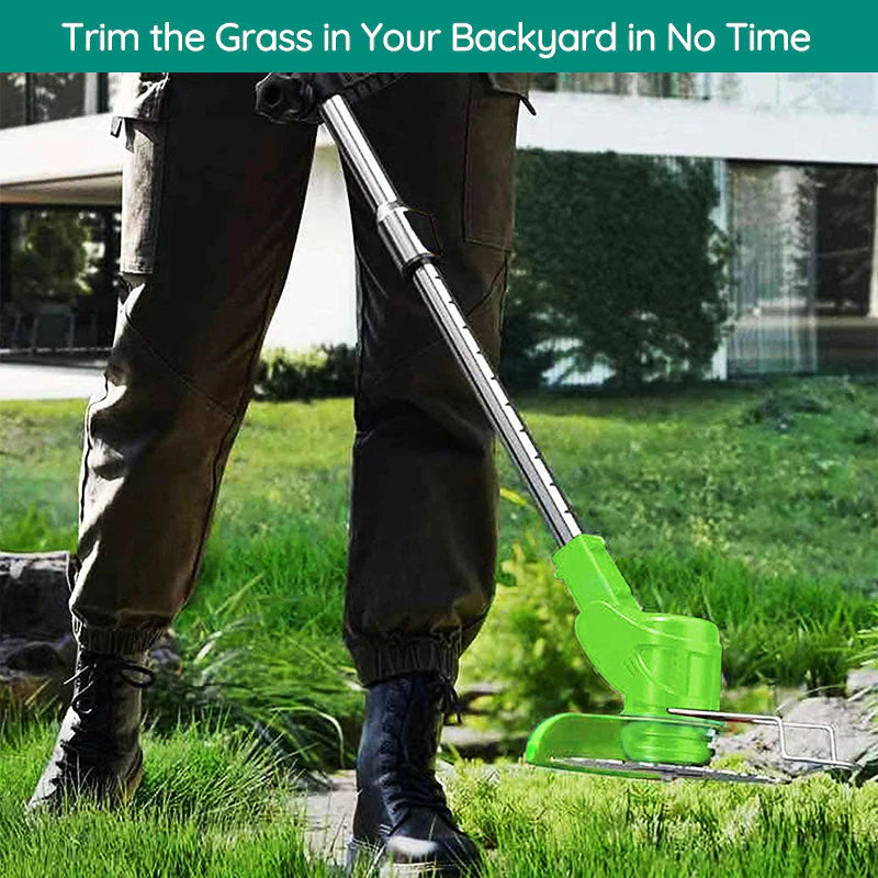Battery Powered Cordless Grass Trimmer – Electric Lawn Edge Cutter
