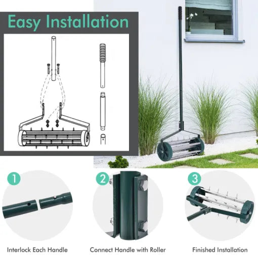 Heavy-Duty Lawn Spike Soil Aerator – Manual Garden Core Aeration Tool