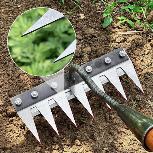 Ergonomic Garden Rake with Versatile Handle – Lawn & Garden Tool